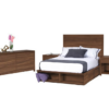 Soho Oak Bed w/ Drawers Headboard and Base - Image 4