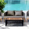 Julia Teak and Textilene Outdoor Loveseat - Image 3