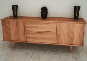 Deco Listo Quadra Oak, Parota, or Walnut Buffet Credenza