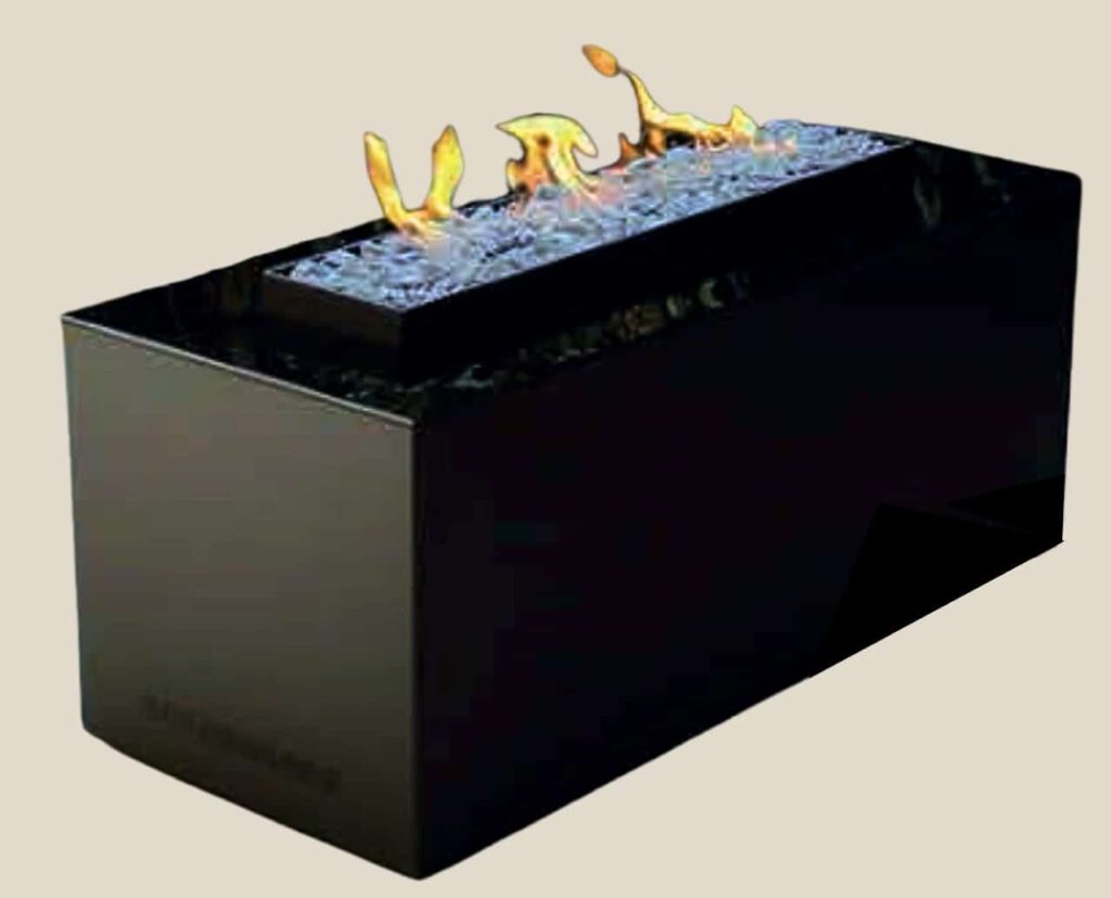 Deco Listo Rectangular-Fire-Table-Black-Tempered-Glass-Large